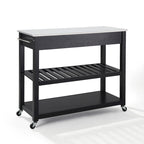 Black Granite Top Kitchen Cart, Single-Person Use