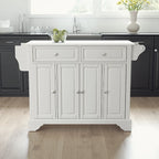 White Granite Top Stationary Kitchen Island – 1 Person