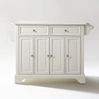 White Granite Top Stationary Kitchen Island – 1 Person