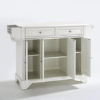 White Granite Top Stationary Kitchen Island – 1 Person