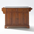 Brown Portable Kitchen Island Cart with Granite Top – 1 Person