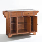 Brown Portable Kitchen Island Cart with Granite Top – 1 Person
