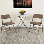 Set of 2 Metal Folding Chairs with Padded Seats
