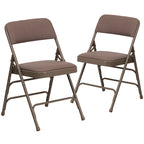 Set of 2 Metal Folding Chairs with Padded Seats