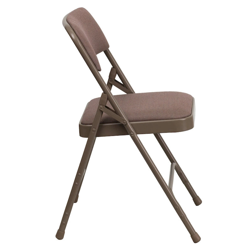 Set of 2 Metal Folding Chairs with Padded Seats