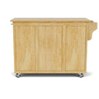 Brown Wood-Top Rolling Kitchen Cart