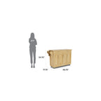 Brown Wood-Top Rolling Kitchen Cart