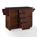 Mahogany Portable Kitchen Island, Wood Top – 18"D x 51.5"W x 35.25"H