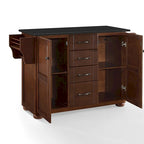 Mahogany Portable Kitchen Island, Wood Top – 18"D x 51.5"W x 35.25"H