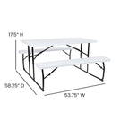 All-In-One Folding Picnic Table and Bench Set - Adult Size, Wood Grain