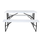 All-In-One Folding Picnic Table and Bench Set - Adult Size, Wood Grain