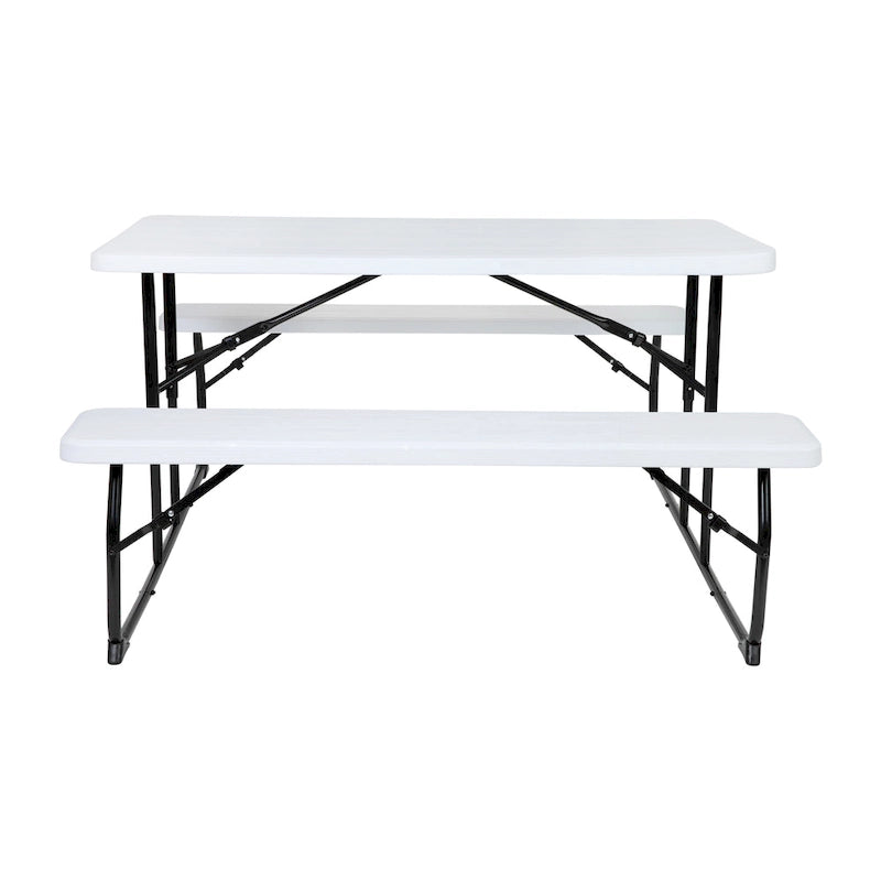 All-In-One Folding Picnic Table and Bench Set - Adult Size, Wood Grain
