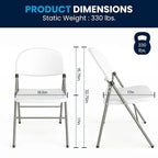 2 PK 330 lb. Capacity Plastic Folding Chair with Charcoal Frame