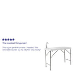 4-Foot Portable Fish Cleaning Table / Outdoor Camping Table and Sink