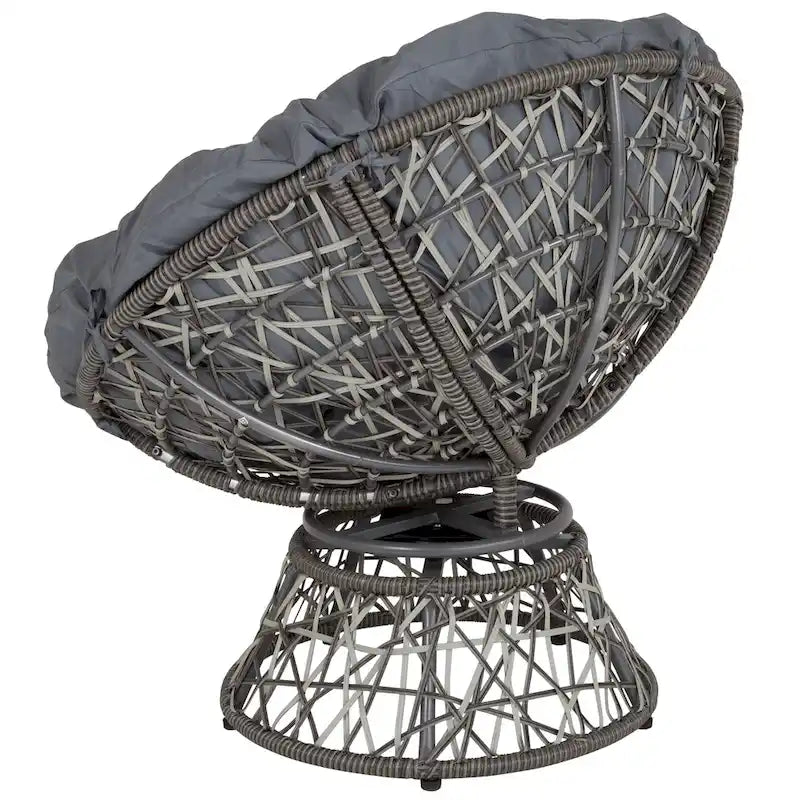 Papasan Swivel Patio Lounge Chair