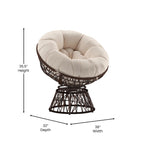 Papasan Swivel Patio Lounge Chair
