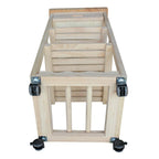 Unfinished Wood Kitchen Cart with Wine Rack, 1-Person Use