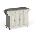 White Kitchen Cart – Stainless Steel Top & Wood Counter, Single