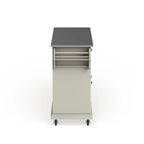 White Kitchen Cart – Stainless Steel Top & Wood Counter, Single
