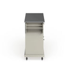 White Kitchen Cart – Stainless Steel Top & Wood Counter, Single