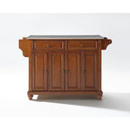 Brown Stationary Kitchen Island with Stainless Steel Top, 1-Person