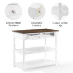 White / Stationary / Wood Top Kitchen Island