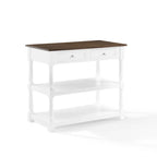 White / Stationary / Wood Top Kitchen Island