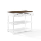 White / Stationary / Wood Top Kitchen Island