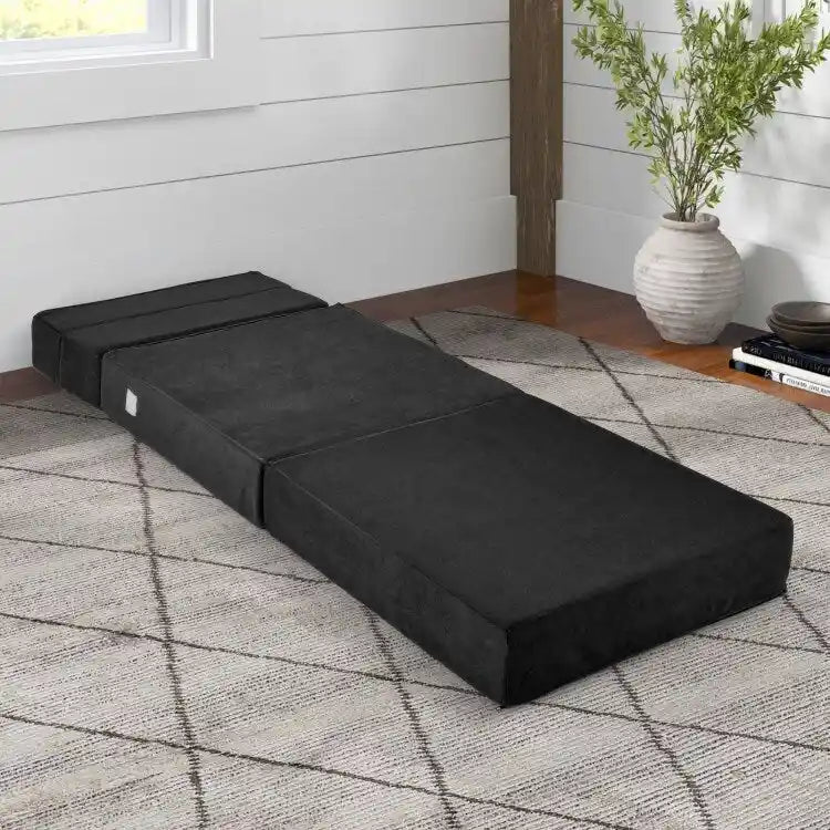 Tri-Fold Folding Chair Convertible Sleeper Bed - 75 x 28 x 6
