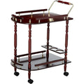 Brown 2-Tier Serving Cart with Wine Storage