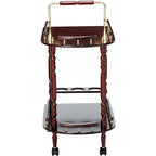 Brown 2-Tier Serving Cart with Wine Storage