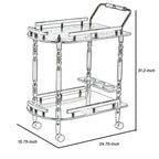 Brown 2-Tier Serving Cart with Wine Storage
