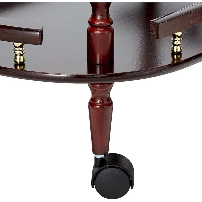 Brown 2-Tier Serving Cart with Wine Storage