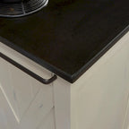 Off-White Rustic Kitchen Cart with Granite Top – Single User