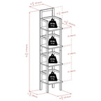 Aiden Baker's Rack, Narrow, Coffee - 14.72 x 13.86 x 70.71 inches