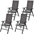Costway 4PCS Patio Folding Dining Chairs Aluminium Adjustable Back - See details