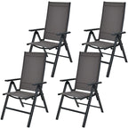 Costway 4PCS Patio Folding Dining Chairs Aluminium Adjustable Back - See details