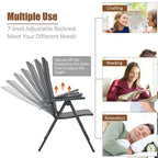 Costway 4PCS Patio Folding Dining Chairs Aluminium Adjustable Back - See details