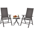 Costway 4PCS Patio Folding Dining Chairs Aluminium Adjustable Back - See details