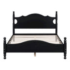 Retro Style Platform Bed with Wooden Slat Support
