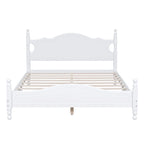 Retro Style Platform Bed with Wooden Slat Support