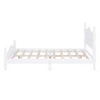 Retro Style Platform Bed with Wooden Slat Support