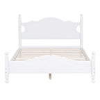 Retro Style Platform Bed with Wooden Slat Support