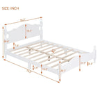 Retro Style Platform Bed with Wooden Slat Support