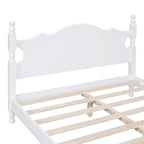 Retro Style Platform Bed with Wooden Slat Support