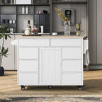 Black / Blue / White Rolling Kitchen Cart with 8 Drawers, 1-Person Use
