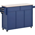 Black / Blue / White Rolling Kitchen Cart with 8 Drawers, 1-Person Use