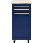 Black / Blue / White Rolling Kitchen Cart with 8 Drawers, 1-Person Use