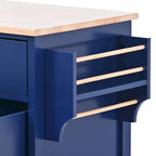 Black / Blue / White Rolling Kitchen Cart with 8 Drawers, 1-Person Use