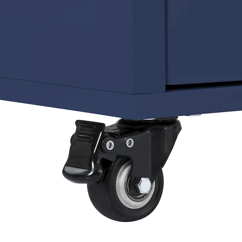 Black / Blue / White Rolling Kitchen Cart with 8 Drawers, 1-Person Use